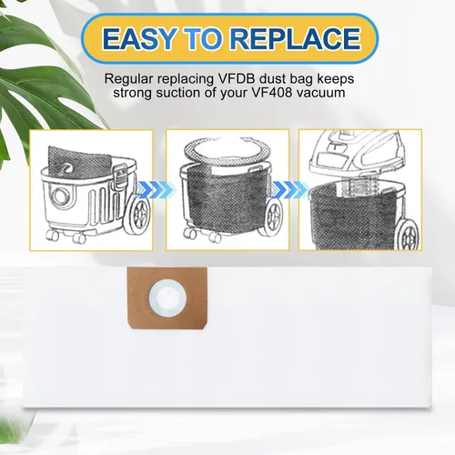 Miniatura 5 de KEEPOW Bolsas de vacío de 4 galones de repuesto compatibles con Vacmaster de 4 galones para aspiradora húmeda/seca VF408, VF408B, VF410P, parte #