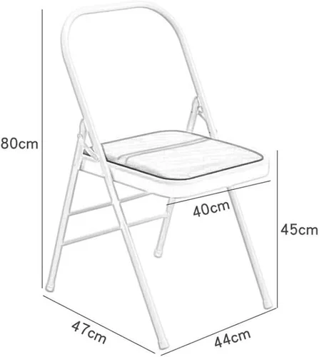 Miniatura 3 de Folding Chairs Muebles plegable respaldo silla cómodo simple acolchado marco de metal ahorro de espacio de almacenamiento