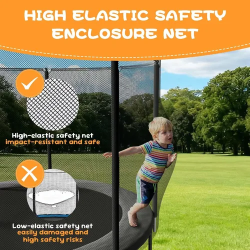 Miniatura 2 de Trampolín para exteriores de 8 pies, 10 pies, 12 pies, 14 pies, trampolines recreativos con recinto y escalera, trampolines antioxidantes para niños