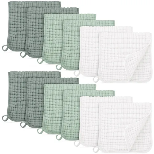 Miniatura 17 de Unnivoll Paños de muselina para eructos para bebé, 100% algodón, para niños y niñas, grandes, 20 x 10 pulgadas, extra suaves y absorbentes, paquete