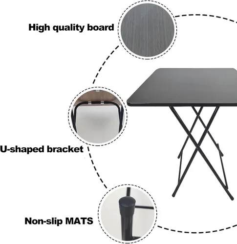 Miniatura 7 de Mesa plegable, pequeña mesa plegable, mesa plegable al aire libre, mesa portátil, mesa de comedor plegable, cuadrada MDF sólido para 4 personas