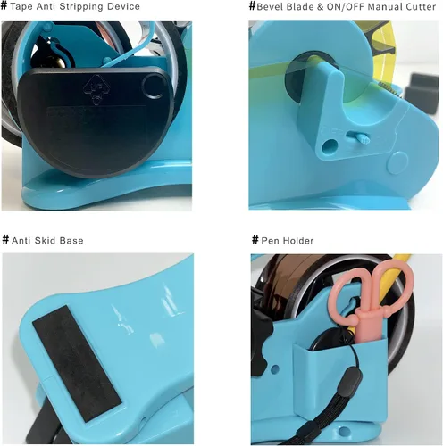 Miniatura 6 de Dispensador de cinta térmica, juego multirollo azul, piezas precortadas de 1.4 pulgadas para prensa de calor o máquina de prensa de tazas, núcleo
