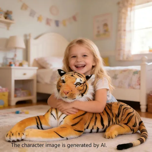 Animal de peluche grande de tigre blanco - Juguete de peluche - Animal de peluche gigante de tigre blanco de 27 pulgadas (excluyendo la cola)