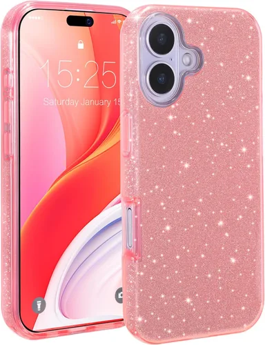 Miniatura 11 de MATEPROX - Funda compatible con iPhone Air de 6.5' [2025], carcasa protectora de 3 capas con purpurina brillante y tendencia, anti-arañazos y a
