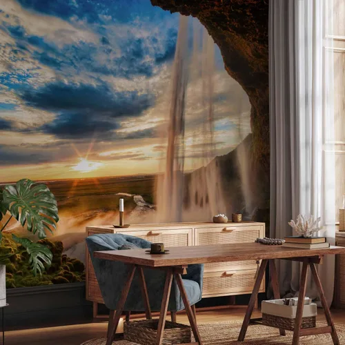 Miniatura 6 de artgeist Mural de pared Cascada de 116 x 83 pulgadas - Papel tapiz autoadhesivo extraíble de gran tamaño para decoración de pared, diseño de #06