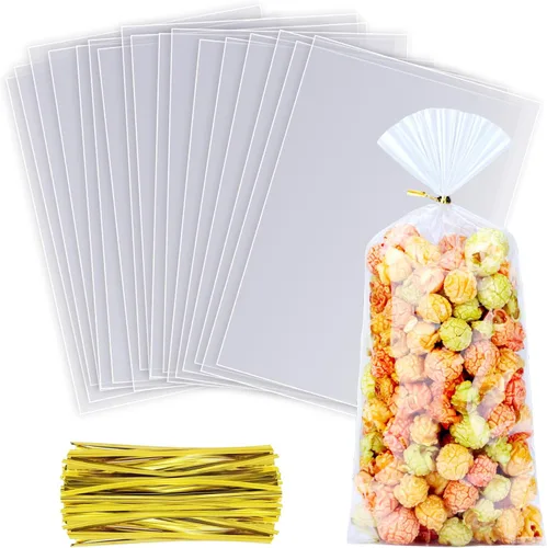 Miniatura 17 de 20 bolsas de celofán de celofán de 14 x 18 pulgadas, transparentes y planas para envolver regalos, panadería, galletas, dulces, postres, cestas