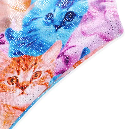 Miniatura 174 de HOZIY - Leotardos de gimnasia con pantalones cortos brillantes para niñas pequeñas; estampados de unicornio, aurora, arco iris, sirena, dinosaurio