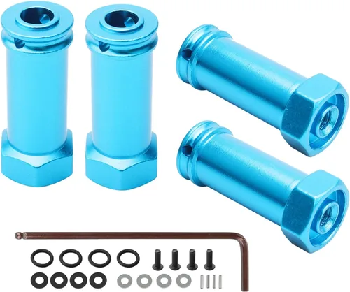 Miniatura 5 de Paquete de 4 adaptadores hexagonales de aluminio para cubo de rueda de 0.472 in, extensión de 1.181 in, piezas de actualización para Traxxas Slash