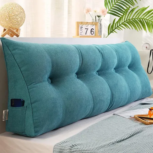 Miniatura 13 de Almohada de cuña de lectura triangular Queen, cojín de respaldo para cabecero reclinable, almohada de lectura, cojín triangular para posicionamiento