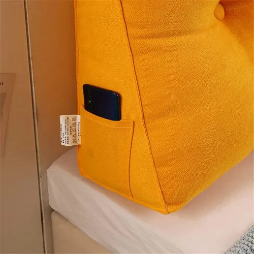 Miniatura 3 de Almohada triangular para cabecero, cojín triangular de color sólido, almohada de cuña de soporte de posicionamiento grande para sofá cama con funda