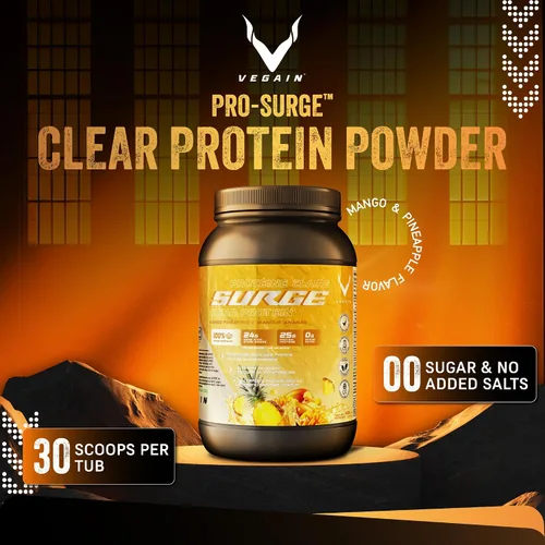 Miniatura 2 de PRO-SURGE - Proteína en polvo transparente sabor a mango y piña, 16.01 oz, 30 cucharadas, 0.88 onzas de aislado de proteína a base de plantas, sin