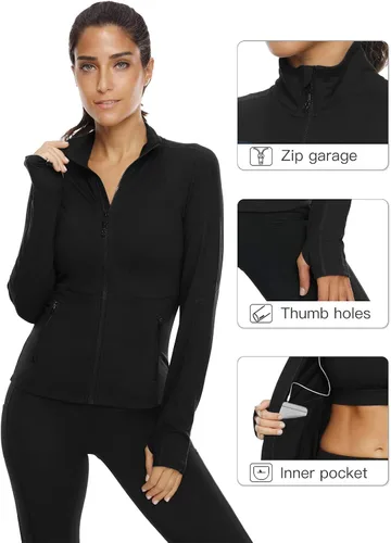 Miniatura 4 de VUTRU - Chaqueta de entrenamiento con cremallera completa para mujer, para hacer yoga o correr