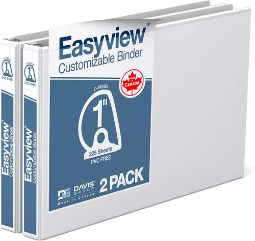 Miniatura 11 de Easyview - Carpetas prémium con anillas en D de 1 pulgada con cubiertas transparentes, carpetas de vista de hojas de cálculo para escuela, oficina u