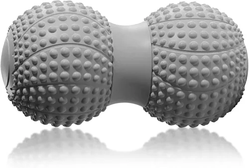 Miniatura 8 de Bola de masaje de maní para tejido profundo, terapia de punto de activación, liberación miofascial - Rodillo de espuma de lacrosse doble para Rosado