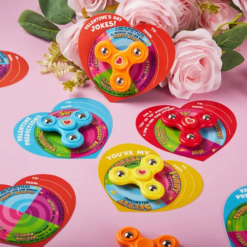 Miniatura 8 de JOYIN 28 unidades de juguete antiestrés con tarjetas de regalo, juguete de dedo con spinner para niños, juguete de favor de fiesta para intercambio
