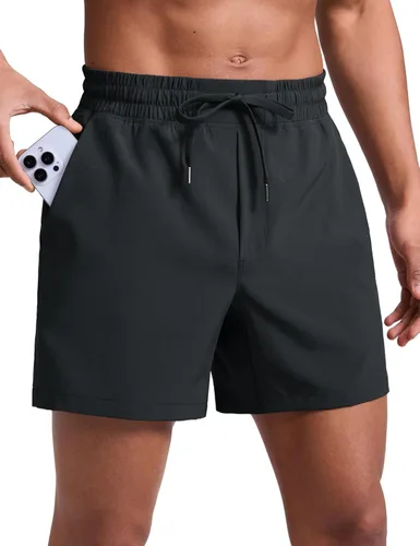 CRZ YOGA Pantalones cortos de entrenamiento sin forro para hombre de 5 pulgadas, ligeros, de secado rápido, para correr, deportes, atletismo,