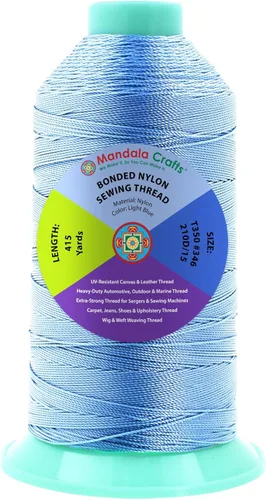 Miniatura 126 de Mandala Crafts - Hilo de nailon para coser cuero, tapicería, mezclilla y para trenzar el pelo; resistente, 1500 yardas, tamaño 69 T70 Marrón