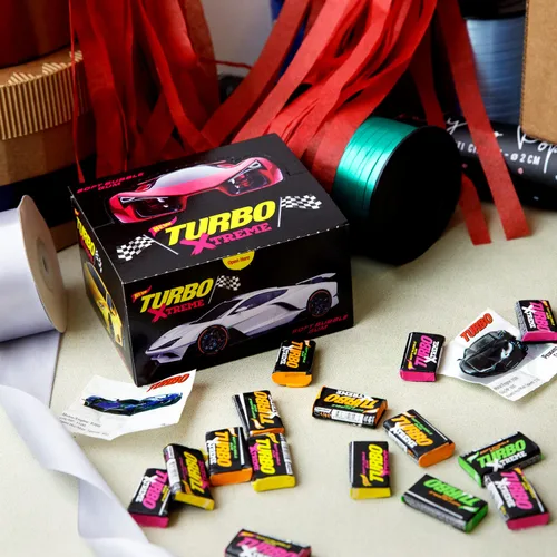 Miniatura 7 de Goma de mascar Turbo Xtreme Soft Bubble Gum Retro Regalo Importado Dulces de Cumpleaños (100 unidades)
