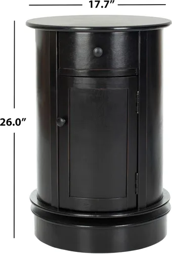 Miniatura 3 de SAFAVIEH Muebles Tabitha - Mesa decorativa de 1 cajón - Negro envejecido - Madera maciza - Diseño de almacenamiento de granja - Ideal para sala