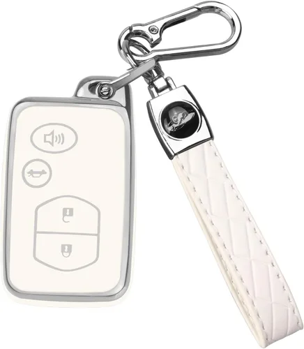 Miniatura 8 de QBUC Funda para llavero de Toyota con llavero, protección de funda para llave de automóvil para Toyota compatible con Camry Avalon Corolla