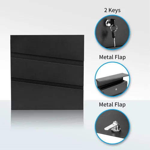 Miniatura 2 de Buzón de Pared con Cerradura y Llaves, Buzón de Seguridad con Llavero para Exterior de la Casa, Buzón de Correo con Cerradura, Buzón de Metal