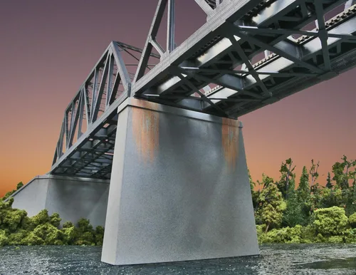 Miniatura 24 de Walthers Cornerstone Serie Kit Caballete de Escala HO con Puente de Viga de Cubierta de Acero