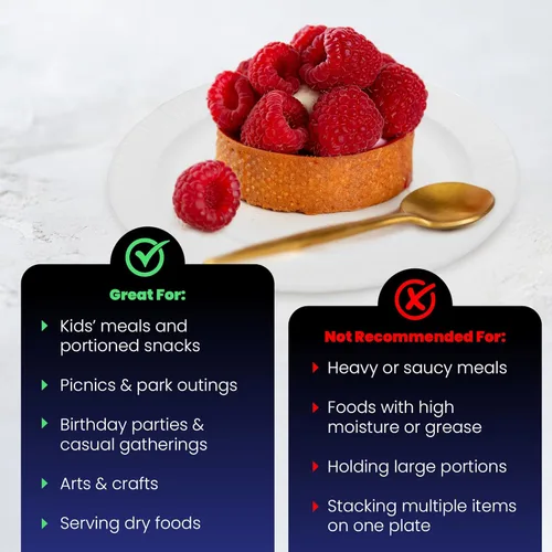 Miniatura 5 de Hygloss Platos de Papel Pequeños a Granel de 6 Pulgadas - Platos de Postre Desechables para Fiestas, Pasteles, Aperitivos, Bocadillos, Vajilla