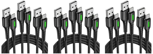 Miniatura 9 de INIU Cable USB C, paquete de 5 [1.6/3.3/6.6 pies] 3.1A cable de carga rápida tipo C, cable de carga USB A a USB-C trenzado de nailon para iPhone 16
