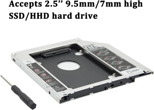 Miniatura 5 de 2.5 ''HDD SSD Hard Drive Caddy Bandeja de repuesto para MacBook Pro 13/15/17 pulgadas A1278 A1286 A1297 2008 2009 2010 2011 2012 Adaptador óptico