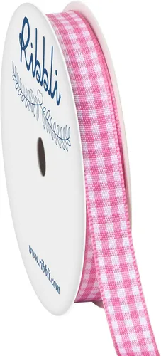 Miniatura 30 de Ribbli Cinta de Guinga Negra y Blanca, 100% Poliéster con Borde Tejido, 0,64 cm x 9,14 metros, Cinta a Cuadros, Cinta de Cuadros de Búfalo (Negra 1)