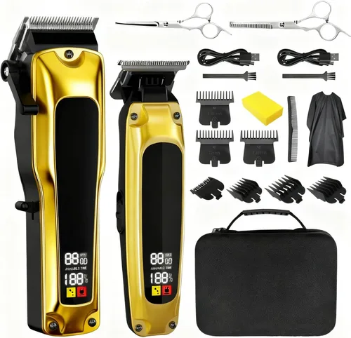 Cortapelos profesionales para hombres, cortapelos inalámbricos para cortar el cabello, recortadora de espacio cero, juego de cortapelos y