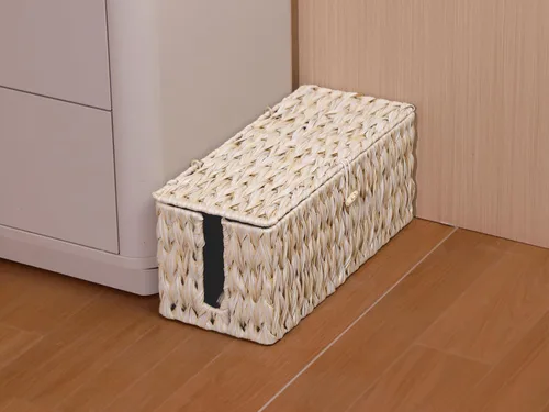 Miniatura 3 de Coeusy Caja de Gestión de Cables, Bohemia Decorativa Tejida a Mano con 2 Ranuras Abiertas, Caja Organizadora Ocultadora de Cables con Tapa