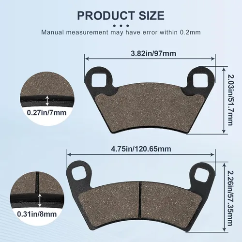 Miniatura 3 de Pastillas de freno delanteras y traseras para Polaris Ranger 500 570 700 800 900 RZR 800 900 XP Ranger 700 800 900 XP Crew Diesel XP EV EFI