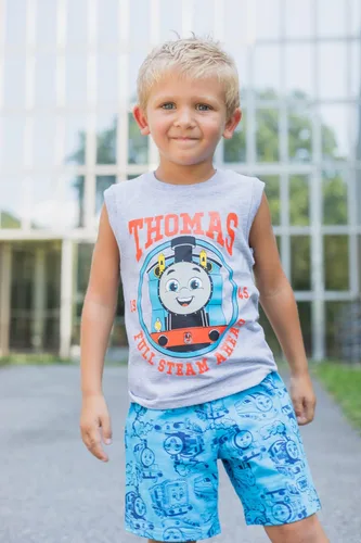 Miniatura 5 de THOMAS & FRIENDS Conjunto de traje de 3 piezas Tank Engine, camiseta sin mangas y pantalones cortos