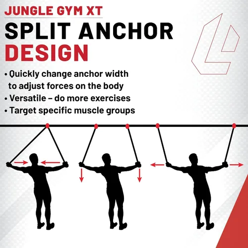 Miniatura 9 de Lifeline Jungle Gym XT - Sistema de entrenamiento de suspensión de peso corporal - Anclaje dividido patentado, entrenamiento de cuerpo completo, kit