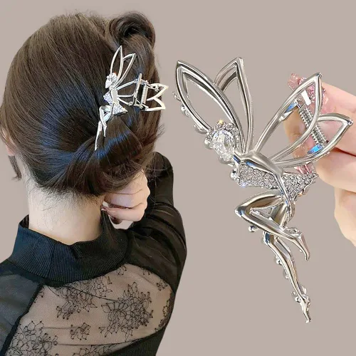 Miniatura 3 de Accesorios para el cabello plateado con diamantes de imitación de hada: horquillas de cristal de elfo, clips de metal y pasadores para niñas