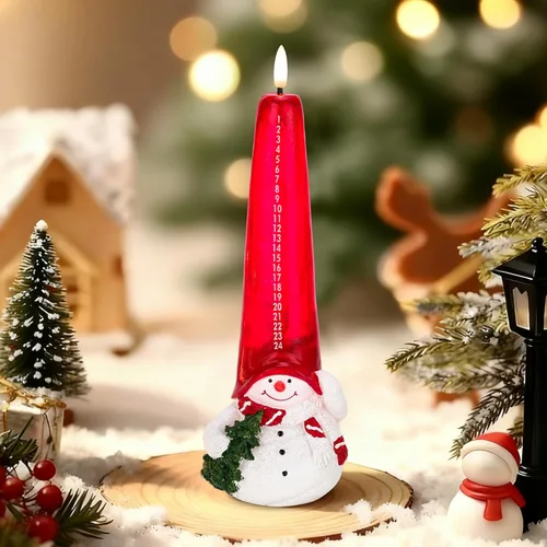 Miniatura 9 de Velas de árbol de Navidad sin llama con control remoto, vela LED de llama parpadeante de 3D operada por batería con cadena de luz estrellada, velas