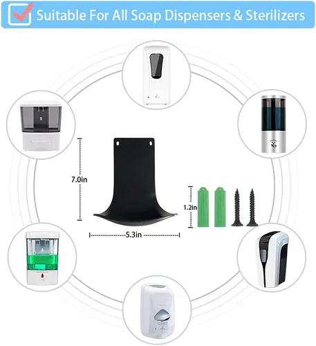 Miniatura 6 de Cotn - Bandeja de goteo para dispensador de jabón ACotn para dispensador de jabón automático, montaje en pared y dispensador de desinfectante