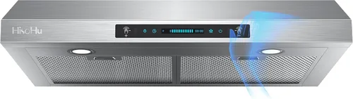 Miniatura 10 de HisoHu Campana extractora de gabinete de 30 pulgadas bajo conductos con 1200 CFM, campana de escape de cocina con detección de gestos de 4