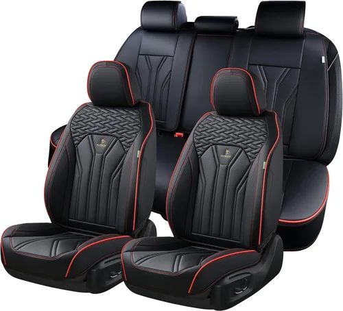 Miniatura 9 de FLORICH Fundas de asiento para automóviles, fundas de asiento impermeables, fundas de asiento de cuero para automóvil, paquete de 2, protector