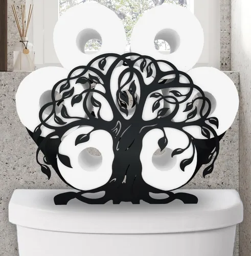Miniatura 9 de Soportes de papel de metal de pulpo, divertidos soportes de almacenamiento de papel de animales negros para interiores y cocina, novedoso Pulpo 14.3