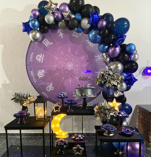 Miniatura 60 de Globos rosados y morados, 50 unidades de 12 pulgadas, globos de confeti, globos de látex metálicos rosados y morados con cinta, globos de fiesta