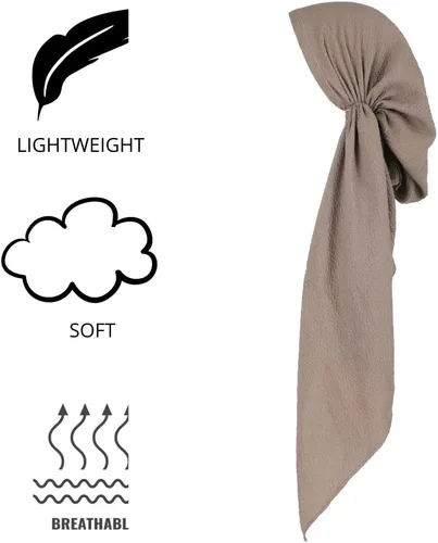 Miniatura 51 de Madison Headwear Bufandas preatadas para la cabeza para mujer con material ligero prensado y atractivo