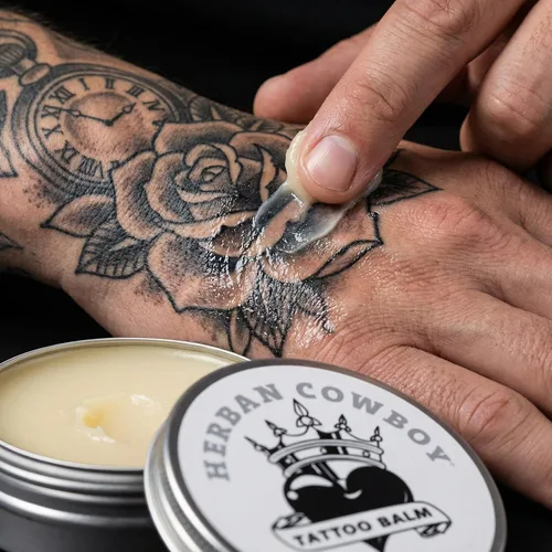 Miniatura 6 de Herban Cowboy Bálsamo de tatuaje para un cuidado óptimo del tatuaje y vida útil, mejorado con ingredientes naturales, no graso, no arenoso (2 onzas)