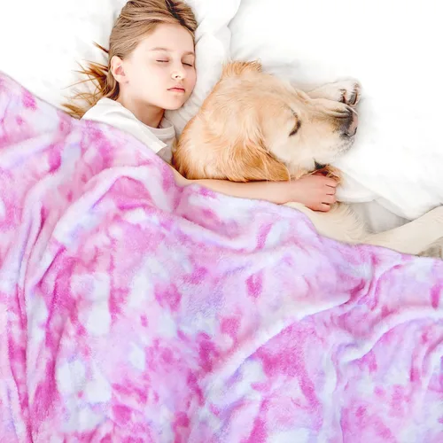 Miniatura 3 de MUGD Mantas Suaves Mantas de Forro Polar Manta Suave y Peluda para Niños Manta Cálida para Cama Color rosa multicolor