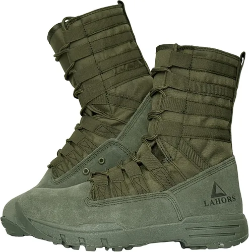 Miniatura 10 de Botas tácticas militares de combate ligeras para hombre. Botas de desierto al aire libre para senderismo, ejército, transpirables, con cremallera