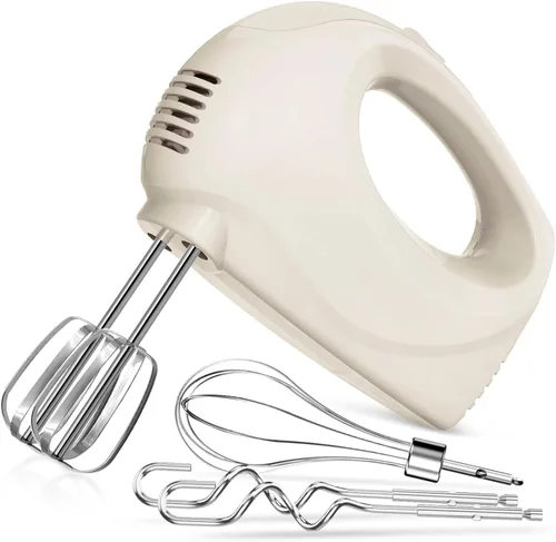 Miniatura 10 de Batidora de mano eléctrica de mano - Mezclador de cocina portátil de 5 velocidades eléctrico con 5 accesorios de acero inoxidable Batidor, batidor