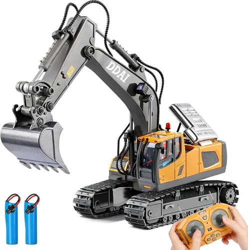 DDAI Excavadora de juguete con control remoto para niños de 8 a 12 años, las mejores ideas de regalo para niños de 3, 4, 5, 6, 7, 8, 9, 10 años o
