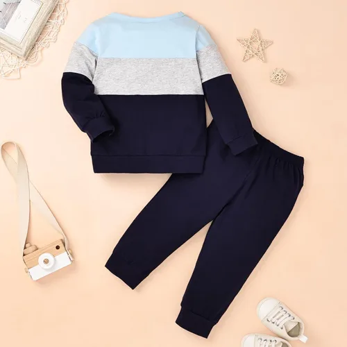 Miniatura 62 de Ropa de otoño e invierno para bebé, trajes de niño pequeño, sudadera de manga larga, sudadera de retazos y pantalones, 2 piezas, 12 meses a 5 años