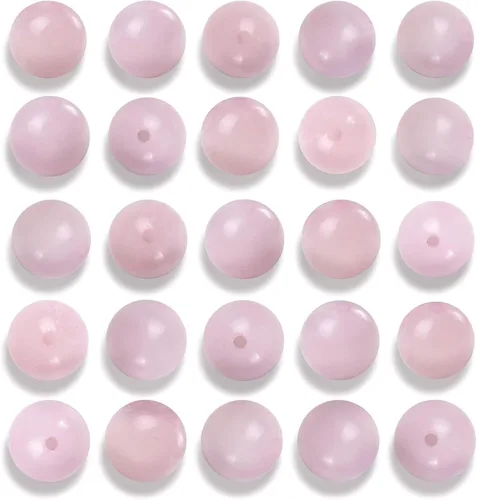 Miniatura 32 de 100 cuentas de jade birmano liso natural de 0.236 pulgadas (0.236 in), cuentas redondas sueltas de piedras preciosas para fabricación de joyas